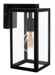 Pyramid Outdoor Metal And Glass Wall Light Black