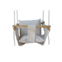 Baby Swing - Fabric & Wood - Light Oatmeal With Lace