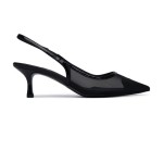 Heart On Toe Slingbacks -black