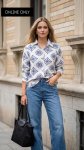 Amelia – Ocean Bloom: Collared Shirt
