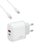 LDNIO - A2526C - Dual Port Adapter - With Usb-c To Usb-c Cable - White