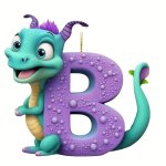 1PC 26 Letters Cartoon Little Flying Dragon Living Room Bedroom Car Pendant Backpack Keychain Pendant Holiday Supplies Home Deco