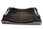Smte Royalty Defined Leather Serving Tray -twin Set 42 & 50CM Trays - Brown