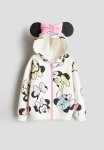 Printed Zip-through Hoodie - White & Minnie Mouse