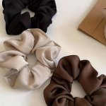 3PCS Hair Scrunchies Solid Color Hair Ties Simple Style Hair Ropes Elegant Hair Ties Hair Ropes For Women Female Ponytail Holder