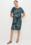 Edit Boat Neck Pocket Tunic - Ink Palm Leaf