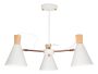 Bright Star Lighting Metal Red Copper And Wood Chandelier With Adjustable Shade - Ems
