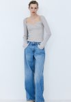 Rib-knit Jumper - Light Grey & Silver-coloured