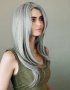 Wigs London Long Silver/grey Wig In Razor Cut Face Framing Style