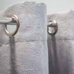 Matelasse Lined Eyelet Curtain Silver - Longer Length 270CM W X 255CM L