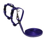 Rogz Alleycat H-harness And Lead Combination - Purple