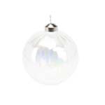Xmas Ball Transparent Glass 10CM - Pearl