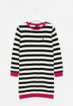 Polo Girls Alexis Long Sleeve Knitted Dress - Black white