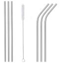 Stainless Steel Reusable Drinking Straws And Cleaning Brush Set