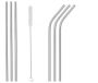 Stainless Steel Reusable Drinking Straws And Cleaning Brush Set