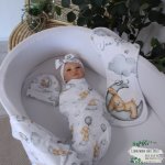 Wrap Set Swaddle Set Brown Bunny Sleeping In The Moon Grey