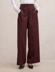 Paloma Petite Wide Leg Pants - 16 Berry Pinstripe Suit