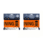 Halloween Skull Warning Barrier Tape 2 Pieces X 6M Spooky Party Decoration