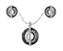 Cde Gothic Halo Necklace & Earring Set With Swarovski Crystals - Silver