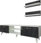 Homemark Armoire& 39 S Geacles Tv Unit Marble Look And White