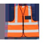 Premium Orange Reflective Vest With Zip & Id