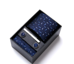 Men's Necktie Gift Box Striped Tie Hanky Cufflink Tie Clip Set
