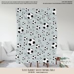 Personalised Fleece Blanket Soccer Football Balls Sport
