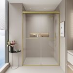 44-48 In. W X 72 In. H Double Sliding Shower Door Semi-frameless Bypass Bathroom Sliding Door With 1 4" 6MM Tempered Glass For W