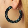 Stylish Hoop Earrings Sparkling Circle Design Multi Colors For U To Choose Pick One U Prefer Match Daily Outfits Party Accessories