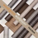 1 Roll Wood Grain Door Sticker Self-adhesive Removable Pvc Wallpaper Peel & Stick Wallpaper For Kitchen Bedroom Living Room Coun