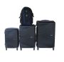 Black 3-PIECE Abs Trolley Luggage Set With Black & Navy Backpack