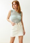 Mint Transparent Knit Blouse - Mint