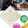 1pc Ruler 8-Inch-by-8-Inch Non-Slip Circle Cutter Fold Material Into Quarters #KT-90