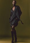 Tie-detail Satin Dress - Black