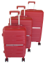 Durable Red Polypropylene 3-PIECE Luggage Set With Spinner Wheels And Locks