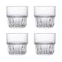 4 Pack - Vintage Style Diamond Whiskey Glass - Transparent
