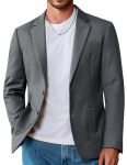 Vssjavun Mens Suit Jacket Fashion Sport Coats Wedding Dress Party Suit Blazer Dgrey 2XL