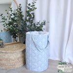 Washing Basket With Handles Light Blue Pattern