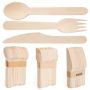 200 Piece Disposable Natural Wooden Cutlery Set Knife Fork And Spoon