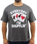 Mens Printed Card Shuffling Tee - 10XL Chcoal