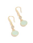 Goldair Gold Plated Plated Blue Cubic Zirconia Circle Drop Earrings