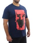 Mens Printed Bull Tee - 10XL Navy
