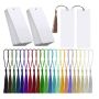 80 Set Blank Bookmarks With Colorful Tassels For Diy Projects & Gifts Tags