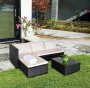 Livorno Corner Patio Set - Black With Beige Cushions