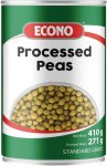 Processed Peas Vegetables