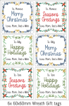 Personalised Christmas Gift Stickers - Festive Wreath - Afrikaans