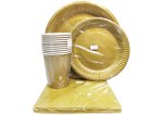 Gold Paperplate Set Round 40
