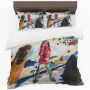 Water Painted Girl In Jacket Duvet Cover Set By Mark Van Vuuren Double