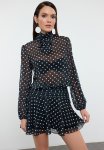 Polka Dot Chiffon Woven Dress