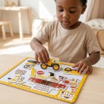 Kids Magnetic Construction Puzzle Whiteboard Set